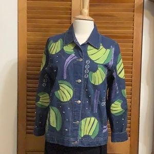 Marsh Landing Embroidered Embellished Jean Jacket